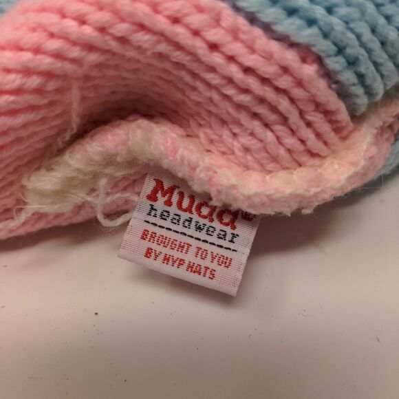 Mudd Headwear Girls Cable Knit Beanie Hat Multi Striped OSFA - Picture 10 of 11